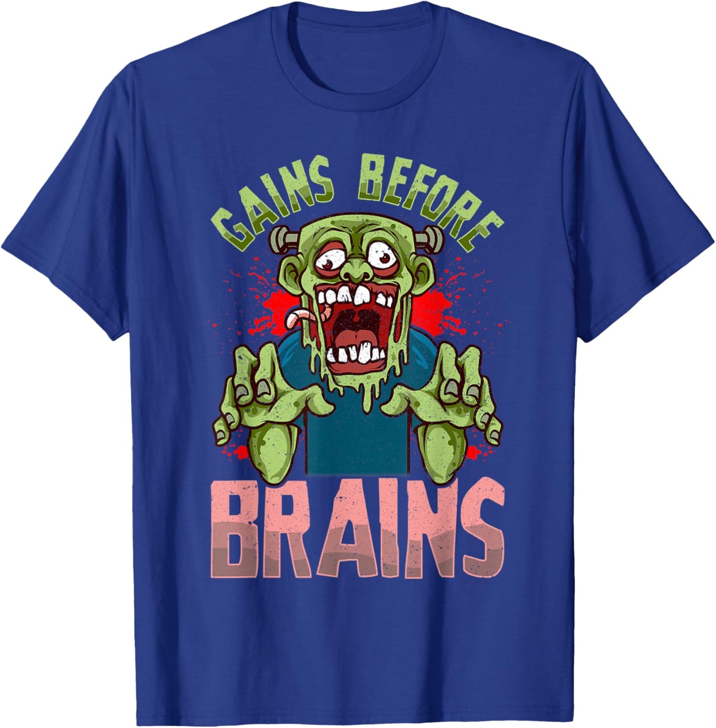 Zombie Apocalypse Funny Workout Gym Halloween Zombie T-Shirt - T-Shirt | Royal