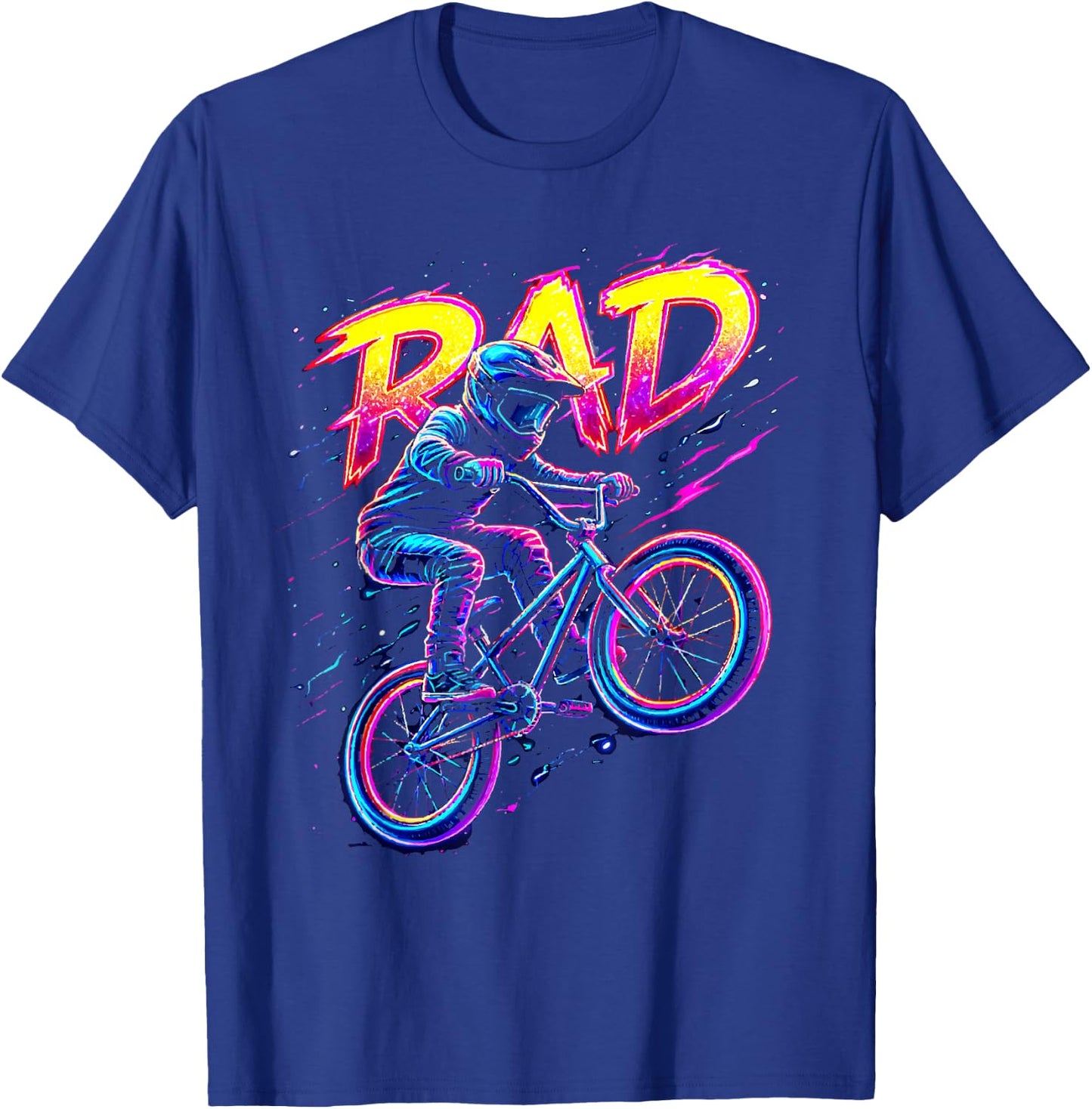 Rad BMX 80s Retro Aesthetic Bicycle Riders Racing Bikers T-Shirt - T-Shirt | Royal