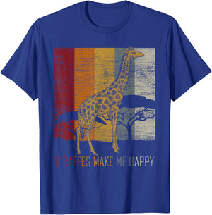 Zoo Keeper Africa Vintage Retro Gift Giraffe T-Shirt - T-Shirt | Royal