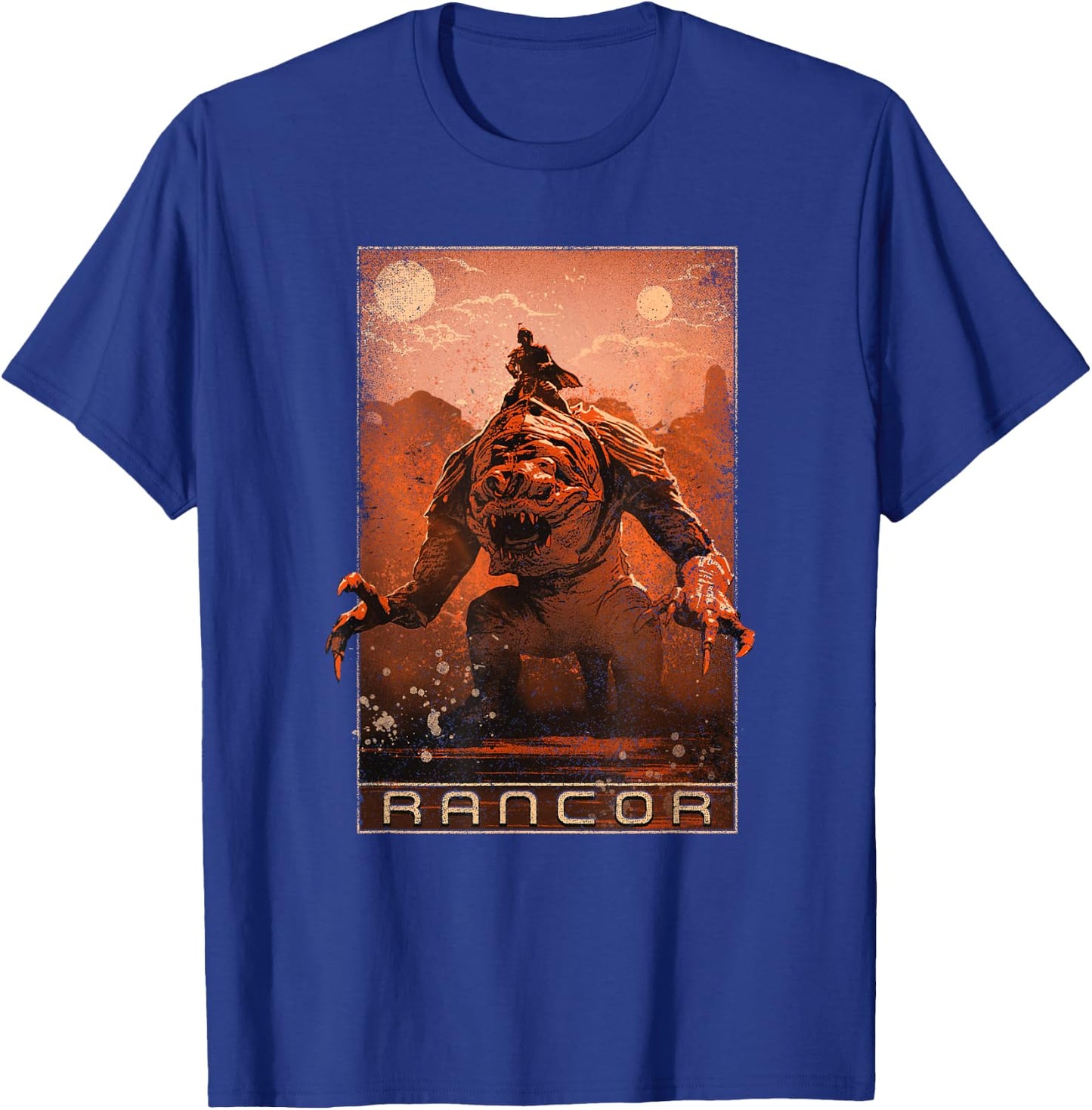 Star Wars The Book Of Boba Fett Riding The Rancor Poster T-Shirt - T-Shirt | Royal