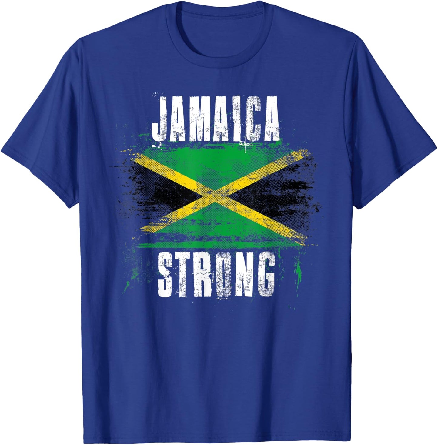 Jamaica Strong Distressed Flag - Jamaican Pride T-Shirt - T-Shirt | Royal