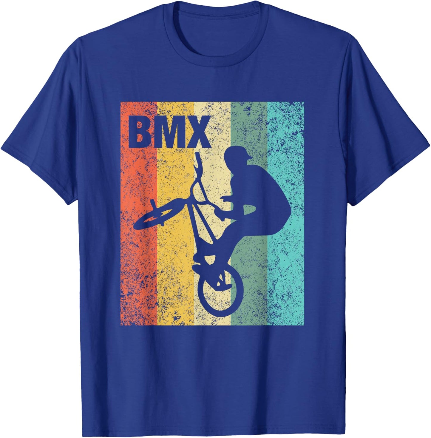 Vintage BMX Rider - Bicycle Stunt Racing Gift T-Shirt - T-Shirt | Royal