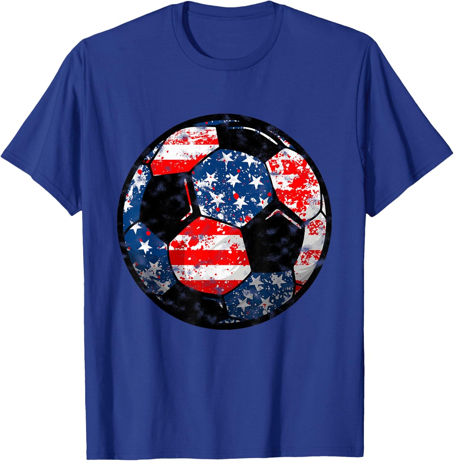 4th Of July USA Flag Soccer Patriotic Soccer Player T-Shirt - T-Shirt | Royal