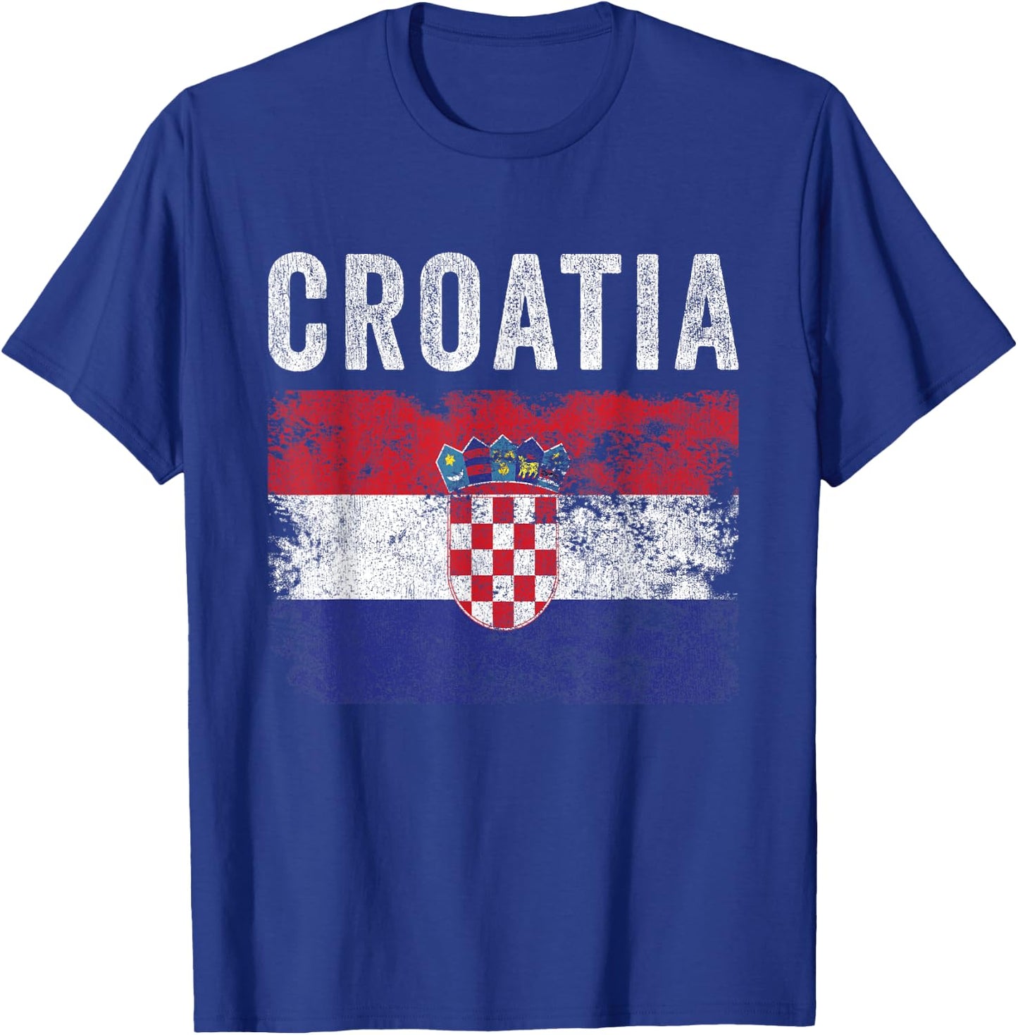 Croatia Flag Distressed - Men Women Kids - Croatian Flag T-Shirt - T-Shirt | Royal