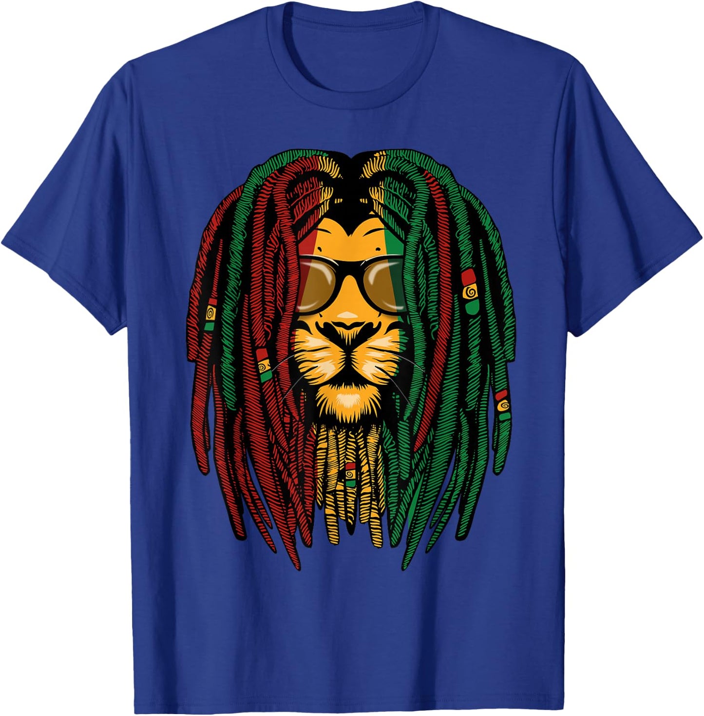 Reggae Lion Dreadlocks Wild Cat Rasta Africa Rastafari Look T-Shirt - T-Shirt | Royal