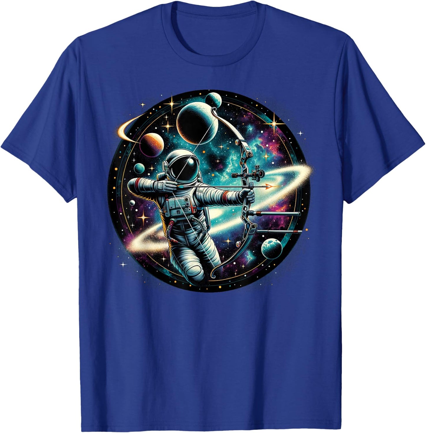 Cool Galaxy Archer Astronaut on Archery T-Shirt - T-Shirt | Royal