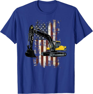 Heavy Equipment Operator Design On Back of Clothing T-Shirt - T-Shirt | Royal