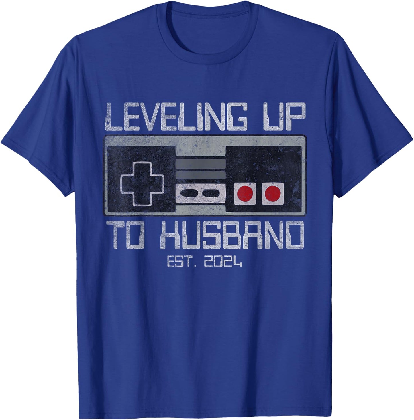 Leveling Up To Future Husband 2024 Bachelor Party Groom T-Shirt - T-Shirt | Royal