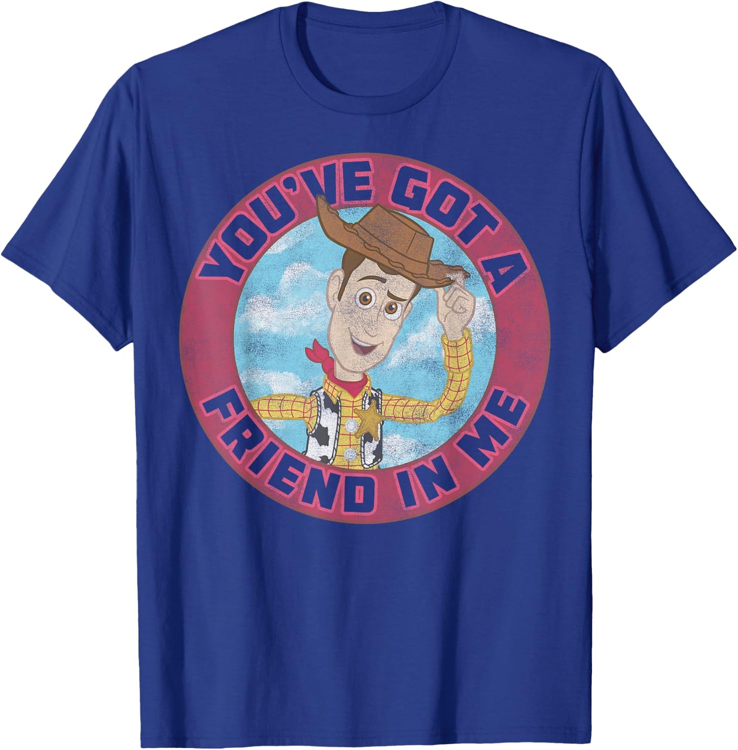 Disney Pixar Toy Story Woody Friend in Me Vintage Distressed T-Shirt - T-Shirt | Royal