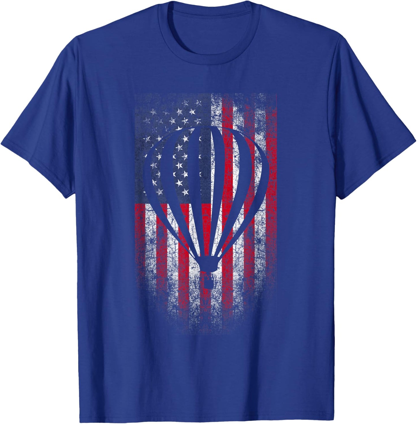 Hot Air Balloon Vintage USA Flag T-Shirt - T-Shirt | Royal
