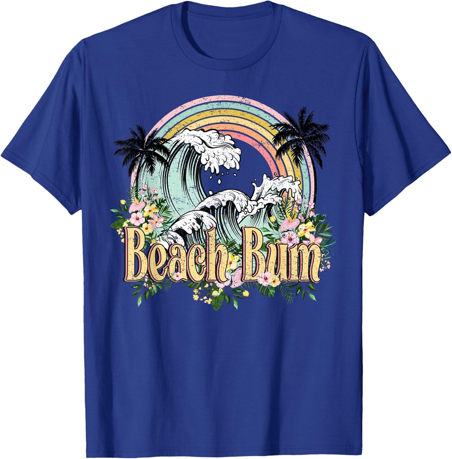 Vintage Retro Beach Bum Tropical Summer Vacation Gifts Women Kids T-Shirt - T-Shirt | Royal