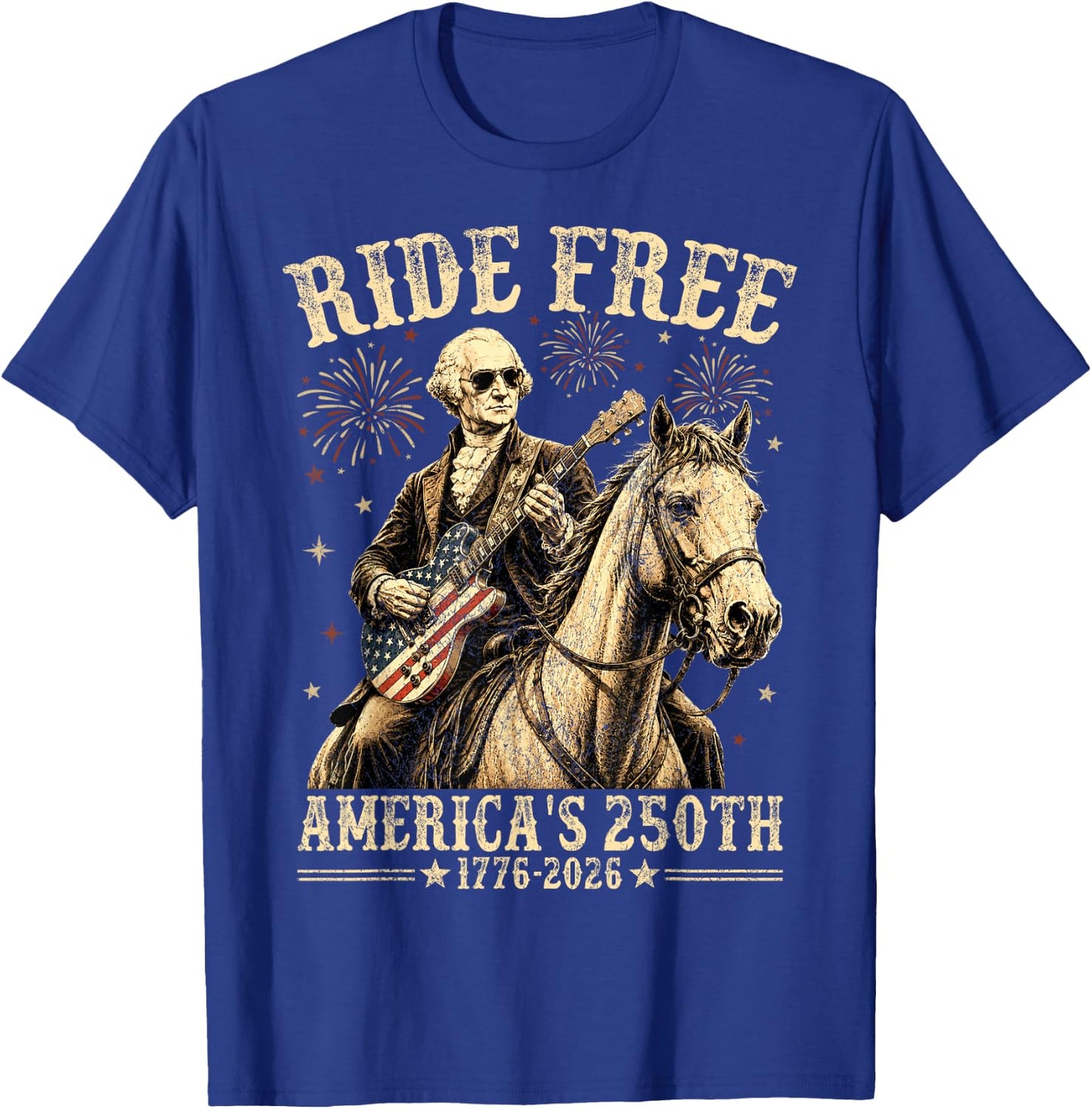 Ride Free 1776 2026 Horse 250th Anniversary USA 250 Years T-Shirt - T-Shirt | Royal