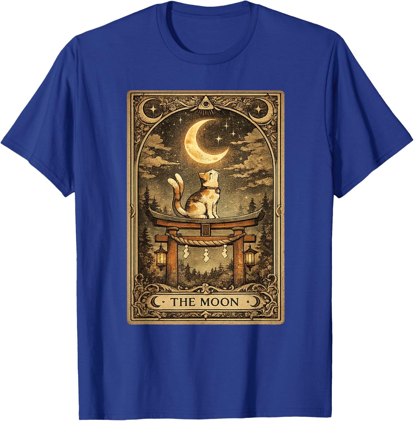 The Moon Tarot Card Nekomata Cat Yokai Japanese Occult Art T-Shirt - T-Shirt | Royal