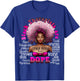 Black Therapist Mental Health Healer Floral Afro Black Queen T-Shirt - T-Shirt | Royal