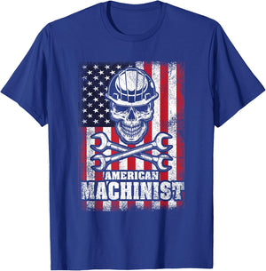 American Machinist Mechanic Machinist Operator T-Shirt - T-Shirt | Royal