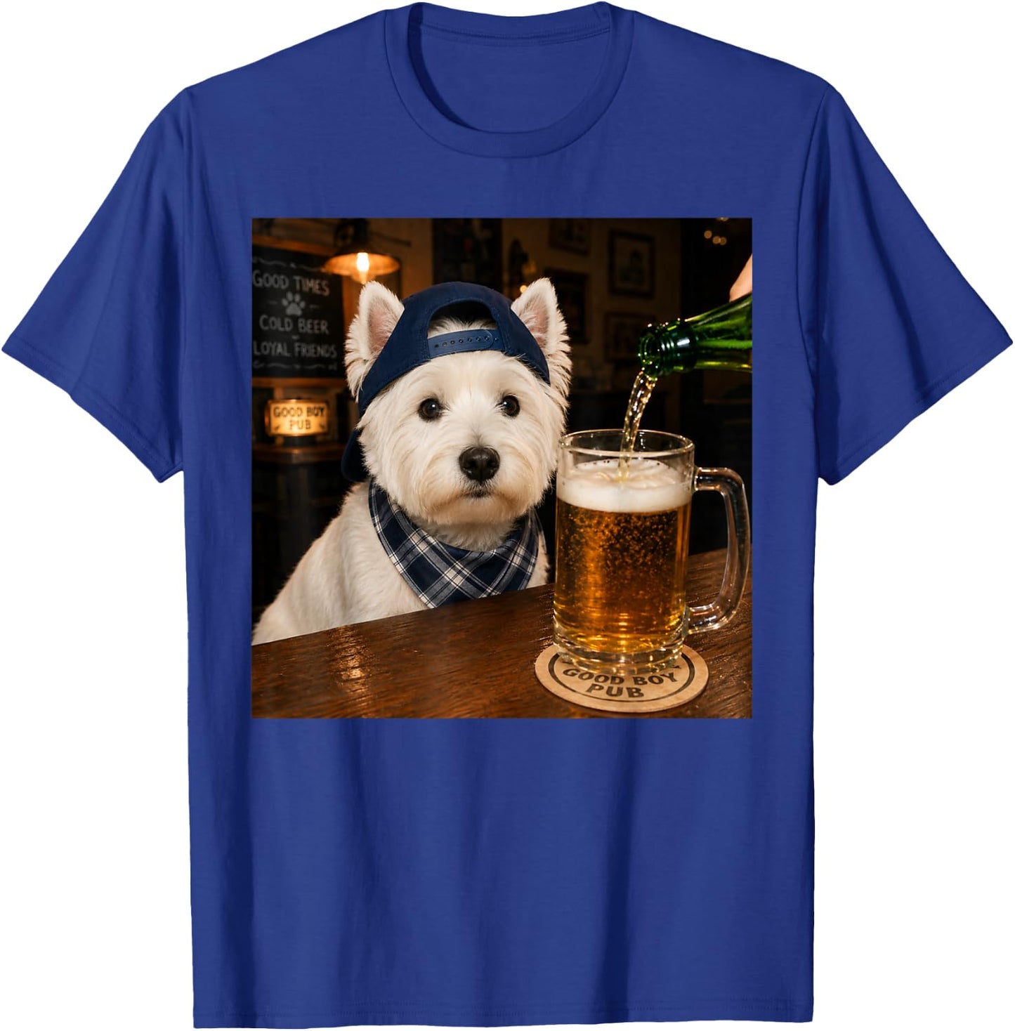 Westie Drinking Beer Funny Dog Meme T-Shirt - T-Shirt | Royal