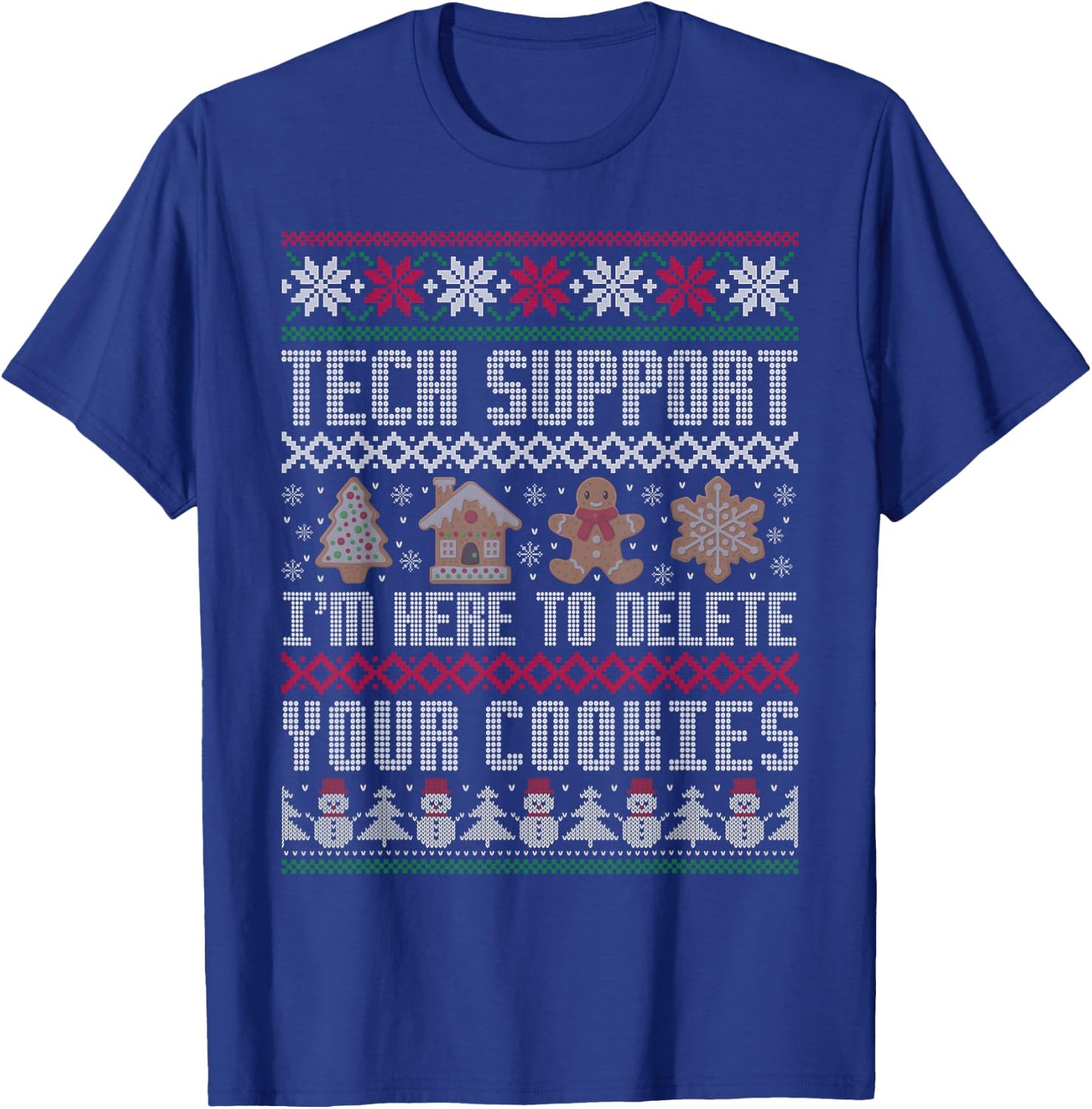 Funny Christmas Tech Support Shirt Computer Programmer Gifts T-Shirt - T-Shirt | Royal