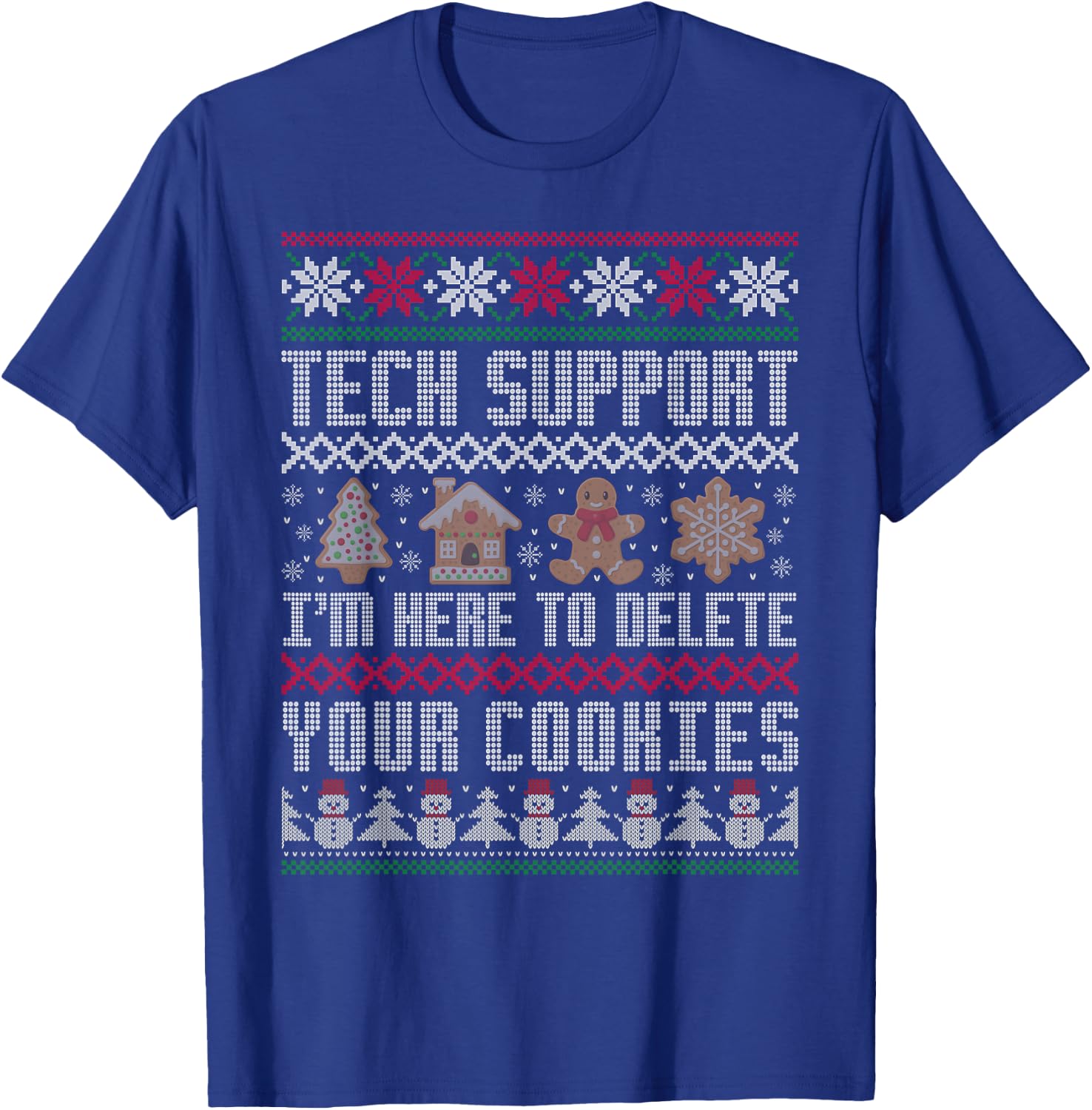 Funny Christmas Tech Support Shirt Computer Programmer Gifts T-Shirt - T-Shirt | Royal