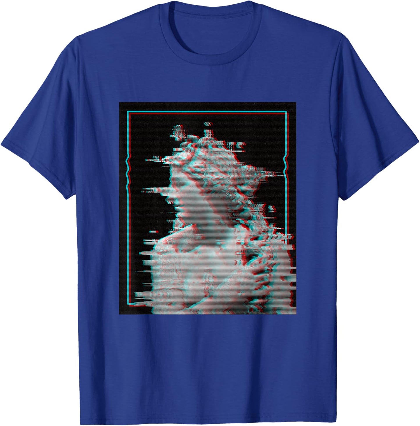 Greek Statue Glitch | Retro Vaporwave Aesthetic 80s 90s T-Shirt - T-Shirt | Royal