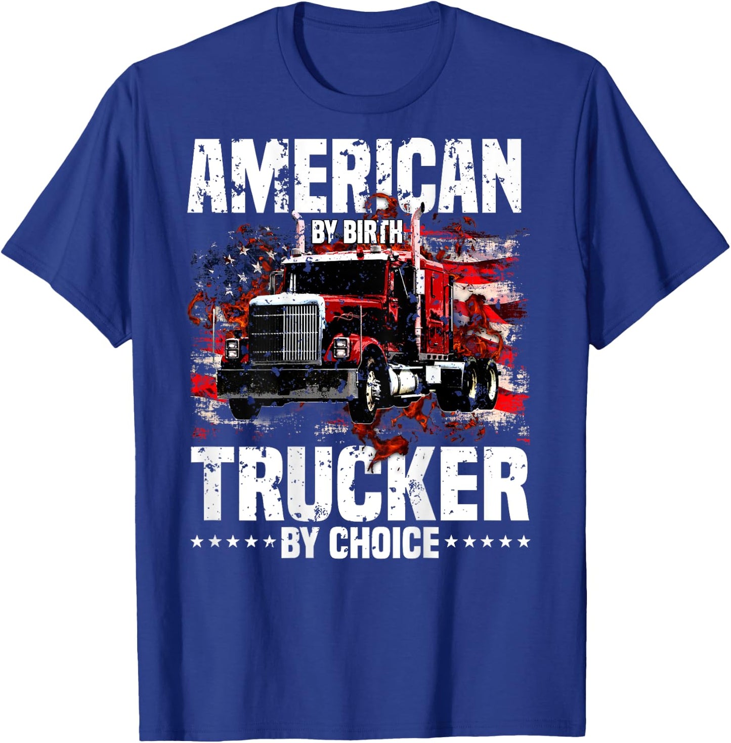 Trucker Gifts Truck Driver Design On Back Of Clothing T-Shirt - T-Shirt | Royal