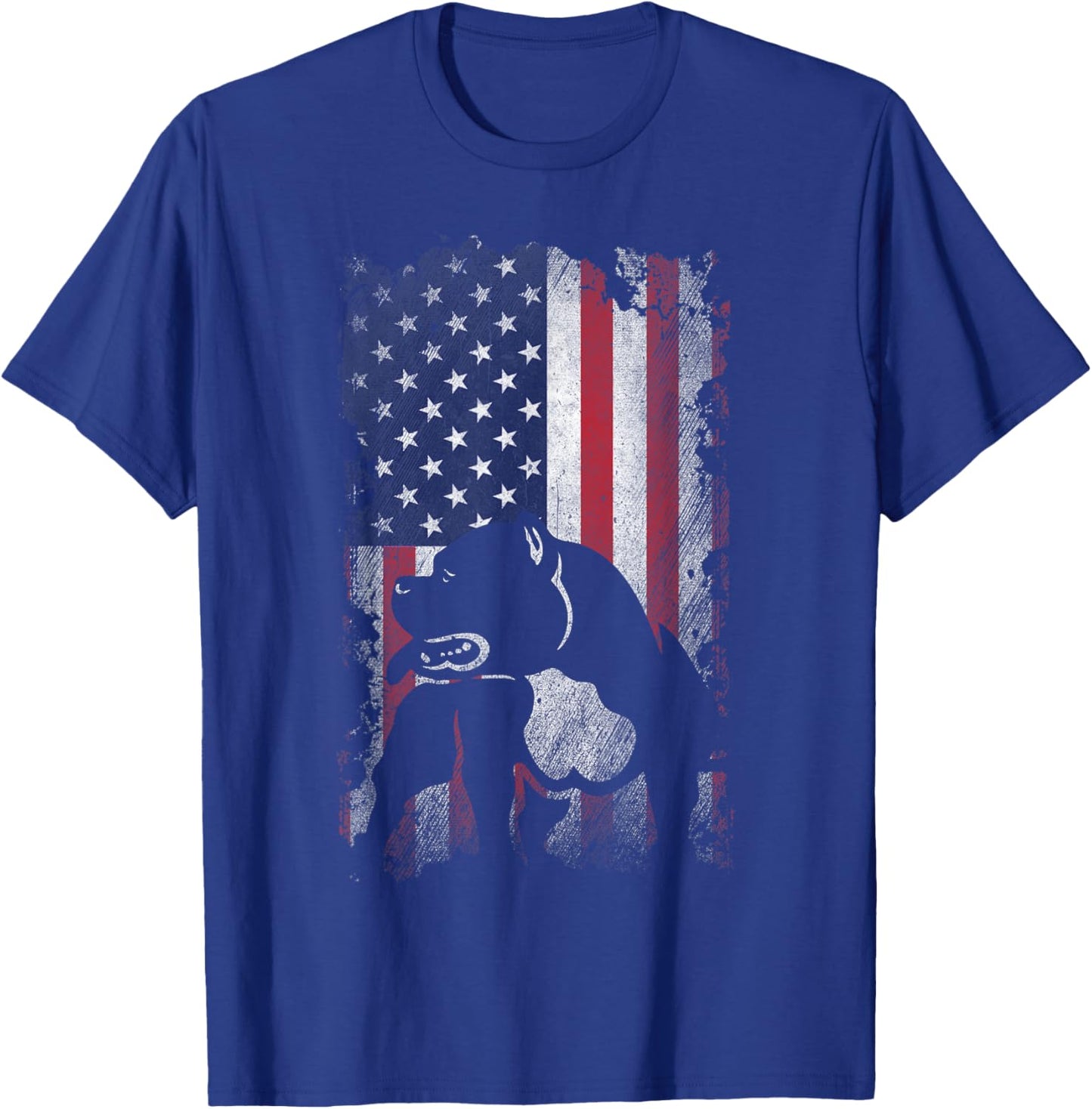 Patriotic American Bully American Flag USA Pitbull Dog Lover Women Kids Men T-Shirt - T-Shirt | Royal