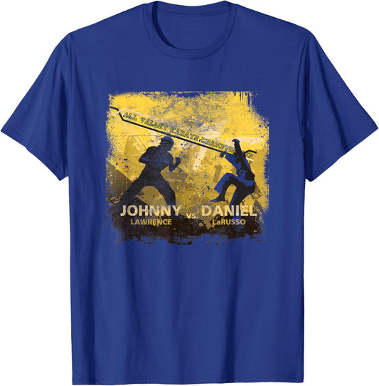 Cobra Kai Johnny vs Daniel All-Valley Karate TV Show T-Shirt - T-Shirt | Royal
