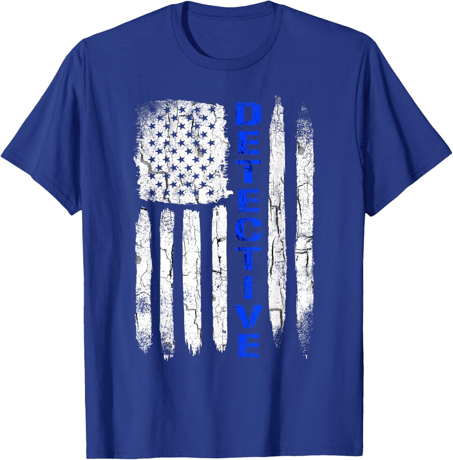 Thin Blue Line Flag American Detective Shirt T-Shirt - T-Shirt | Royal