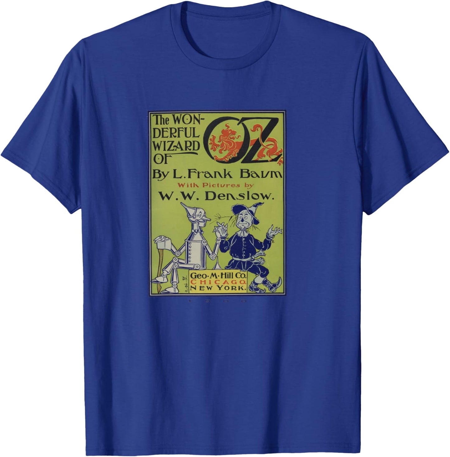 Vintage Scarecrow & Tin Man Vintage Wizard of OZ Book Poster T-Shirt - T-Shirt | Royal