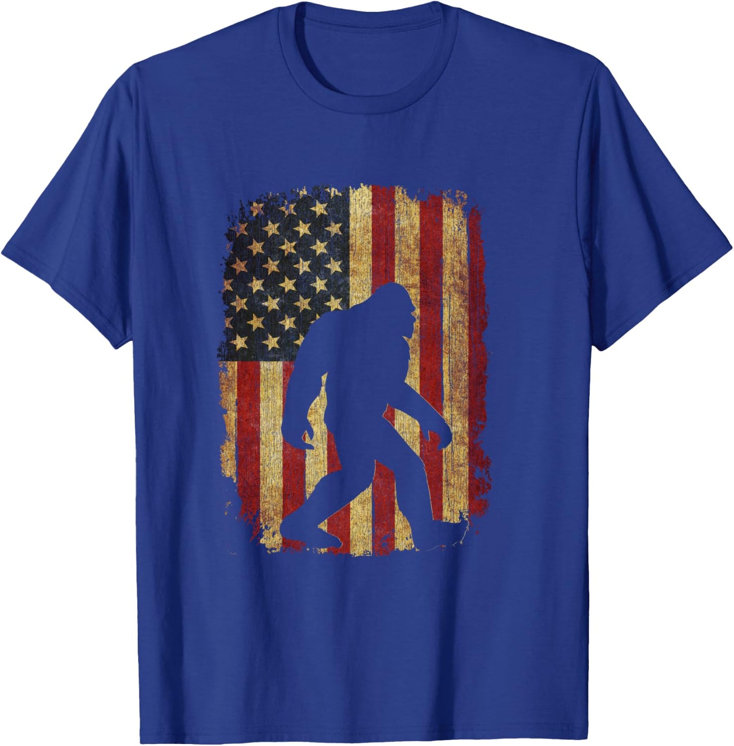Vintage US Flag Bigfoot Hide and Seek Champion Bigfoot T-Shirt - T-Shirt | Royal