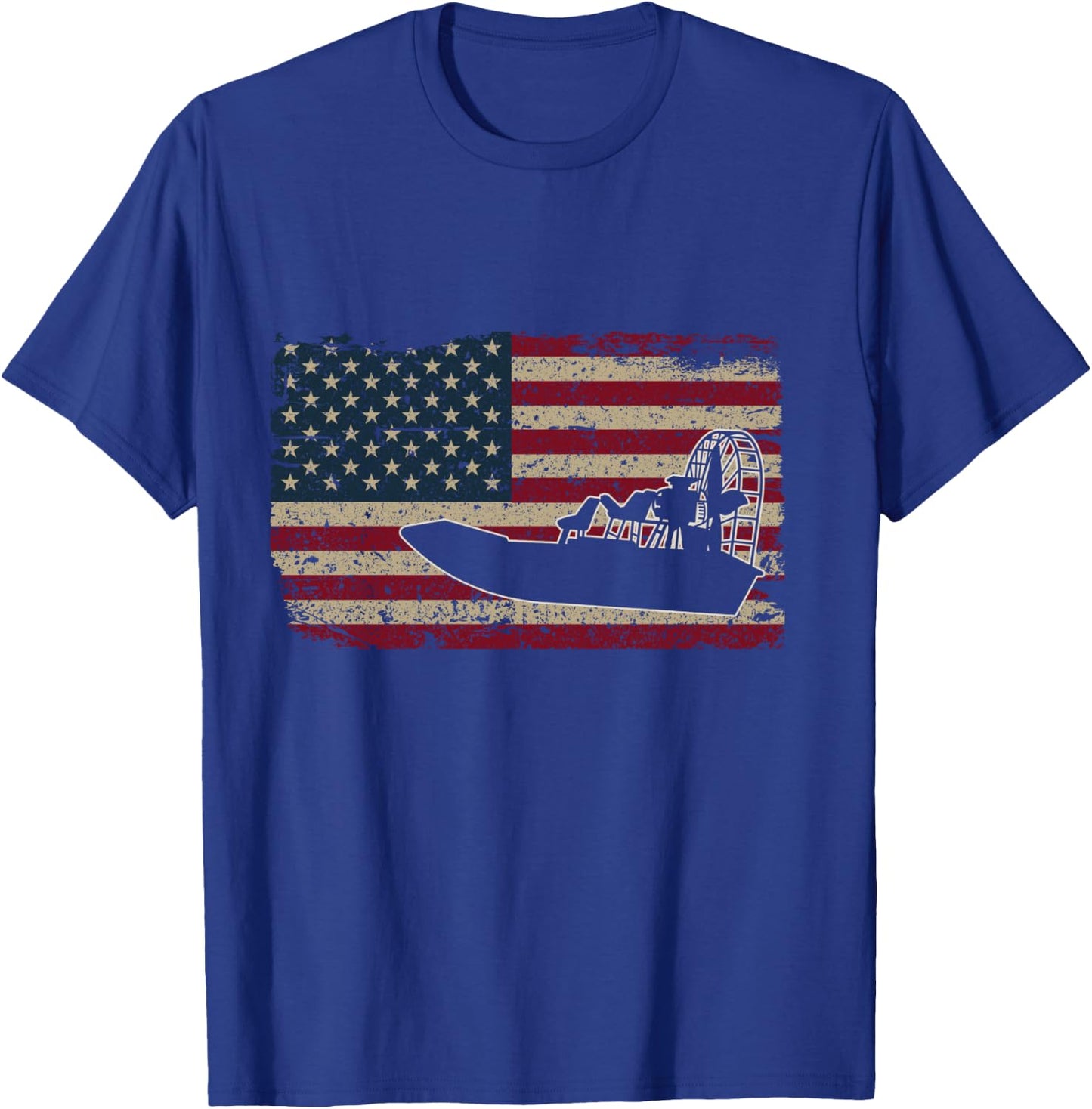 Airboat America Flag I Patriotic Airboat Captain Racing Gift T-Shirt - T-Shirt | Royal