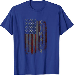 Kimber Family American Flag Gift T-Shirt - T-Shirt | Royal