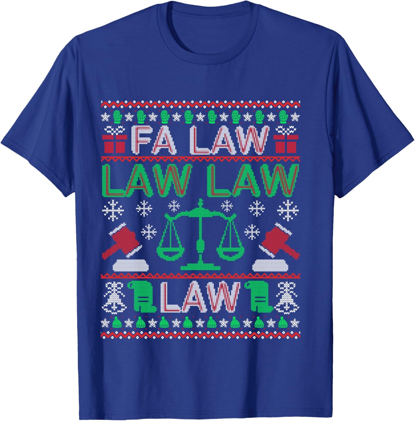 Fa Law Law Vintage Lawyer Ugly Christmas Sweater Funny Gift T-Shirt - T-Shirt | Royal