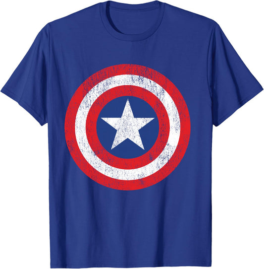Marvel Captain America Shield Logo T-Shirt - T-Shirt | Royal