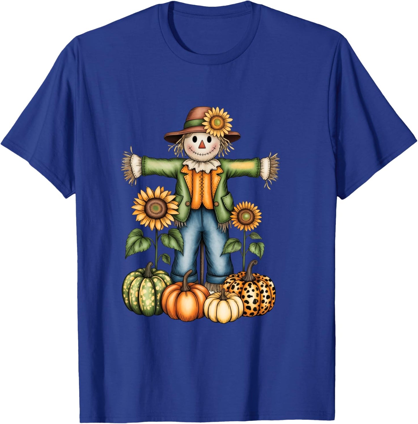 Funny Scarecrow Fall Season Autumn Gift Women Kids T-Shirt - T-Shirt | Royal