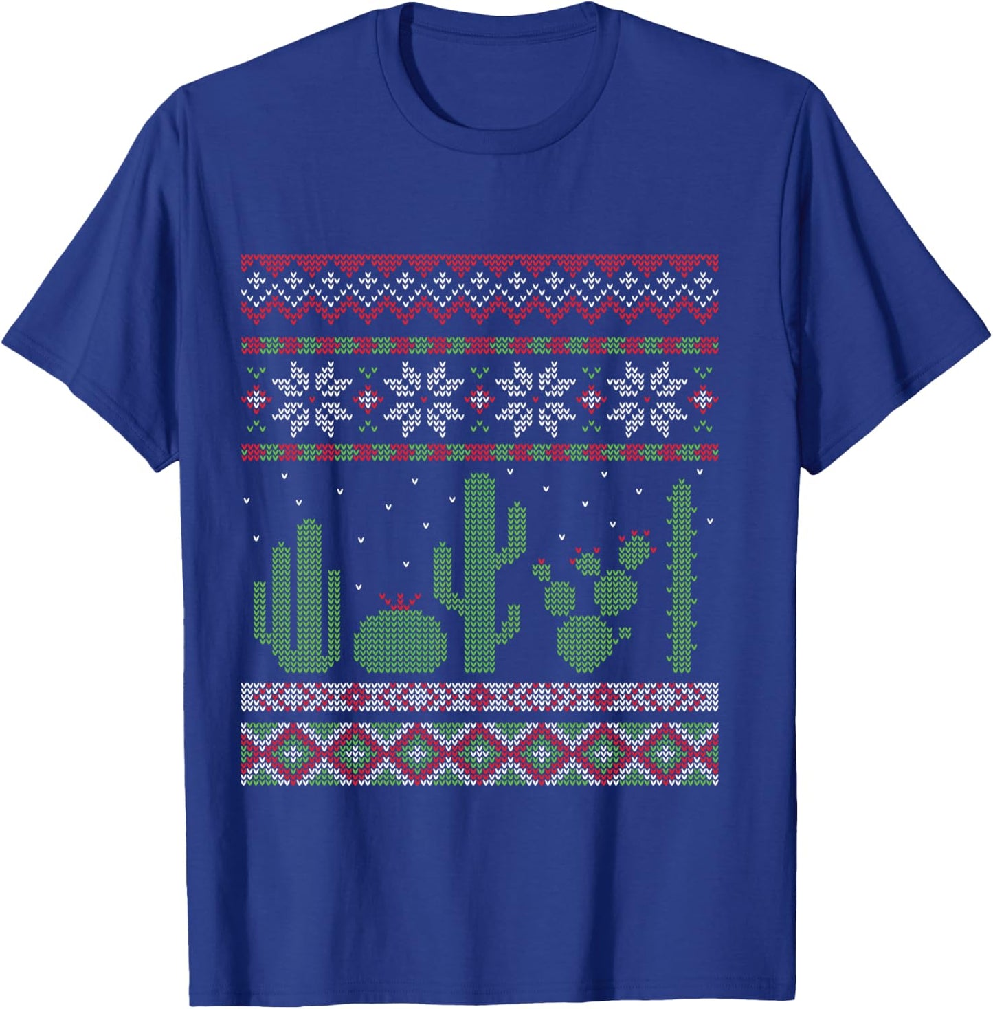 Cactus Ugly Christmas Southwest Cacti Succulent T-Shirt - T-Shirt | Royal