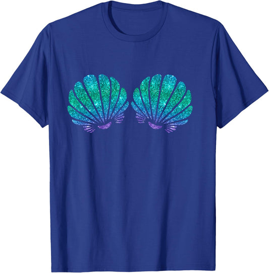 Mermaid Sea Shell Bra Costume T-Shirt - T-Shirt | Royal