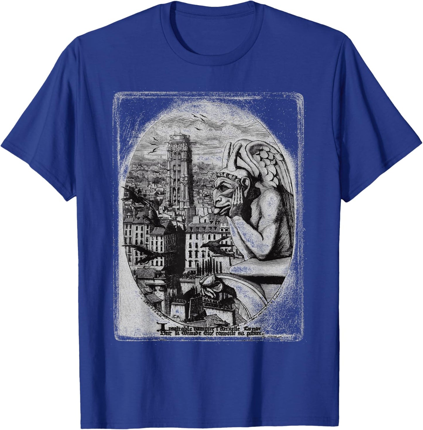 Notre Dame Paris Souvenir Paris France Gift Gargoyle Statue T-Shirt - T-Shirt | Royal