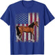 Arabian Horse Patriotic American Flag Vintage Horseback T-Shirt - T-Shirt | Royal