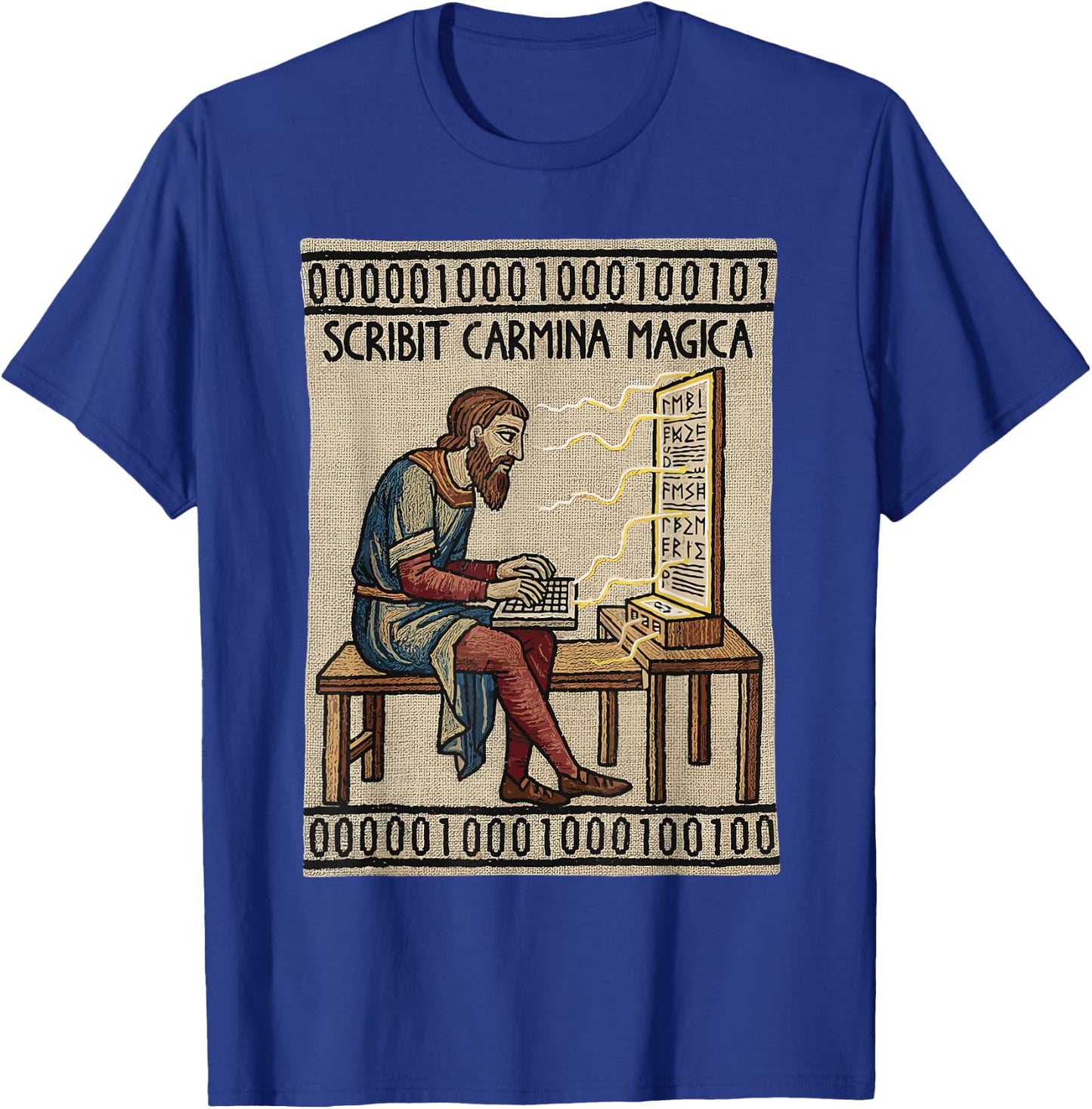 Programmer Enthralled Coding Ancient Medieval Tapestry T-Shirt - T-Shirt | Royal