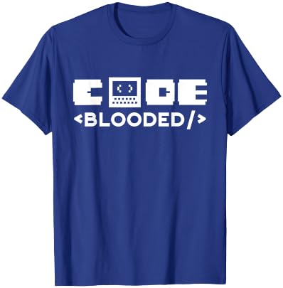 Code-Blooded Sayings Coding Coder Code Programmer T-Shirt - T-Shirt | Royal