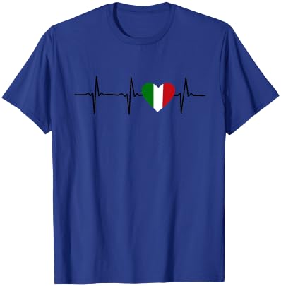 Italy Heartbeat Heart - Italy Heartbeat T-Shirt - T-Shirt | Royal