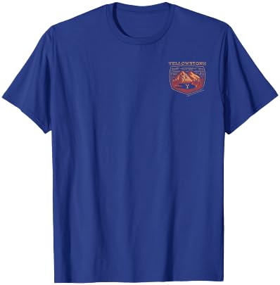 Yellowstone Dutton Ranch Mountains Pocket Logo Front & Back T-Shirt - T-Shirt | Royal