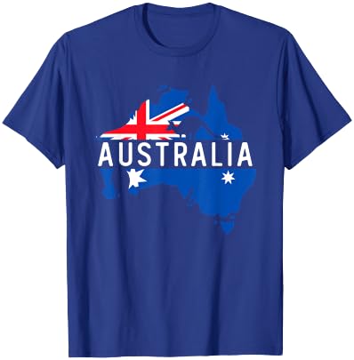 Australia Map Country Australian Kangaroo Aussie Melbourne T-Shirt - T-Shirt | Royal