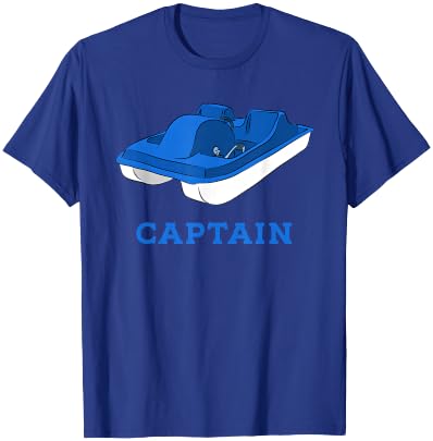Blue and White Pedal Boat Captain Graphic T-Shirt - T-Shirt | Royal
