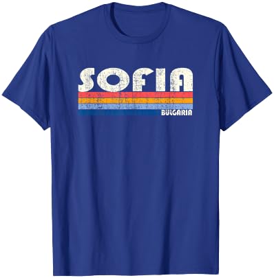 Retro Vintage 70s 80s Style Sofia, Bulgaria T-Shirt - T-Shirt | Royal