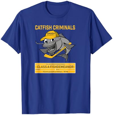 Catfish Criminals SMASHVILLE hockey T-Shirt - T-Shirt | Royal