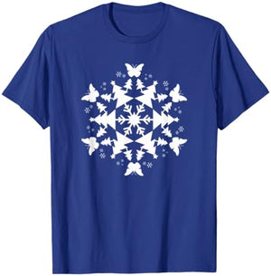 Snowflake Christmas Butterfly T-Shirt - T-Shirt | Royal
