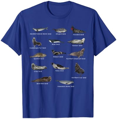 Types of Seals Eared Seals True Earless Seals Seal Lovers T-Shirt - T-Shirt | Royal