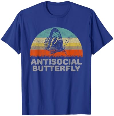 Funny Gifts For Introverts Antisocial Butterfly - Women's Black Small Classic Fit Short Sleeve T-Shirt - T-Shirt | Royal