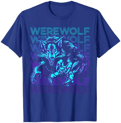 Werewolf Retro T-Shirt - T-Shirt | Royal